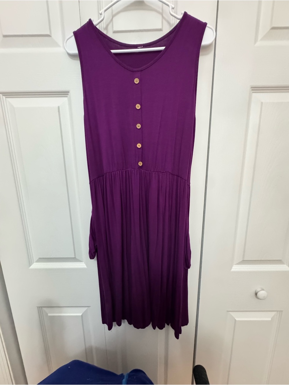Sleeveless Button-Front Purple Midi Dress